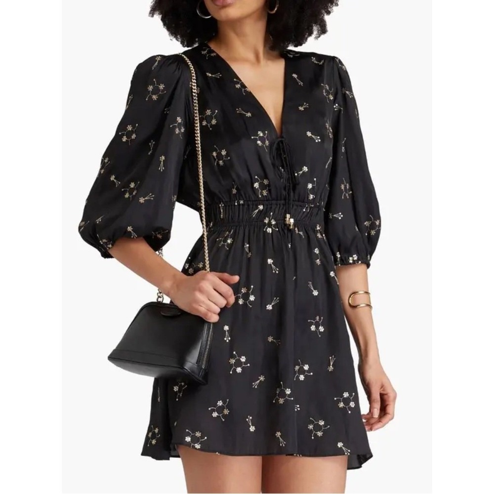 Maje NWT Sequin Embellished V-Neck Mini Cocktail Dress Black 42 XL - Picture 16 of 16